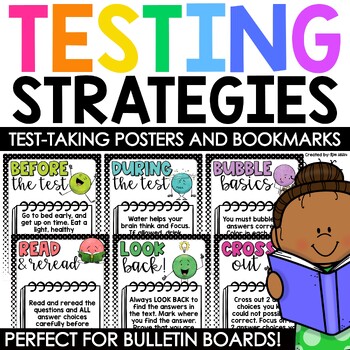 Preview of Reading Math Test Taking Strategies Posters State Test Prep Testing Motivation