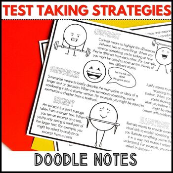 Preview of Testing Taking Strategies Doodle Notes - Test Prep for Middle School ELA