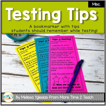 Preview of Testing Tips Bookmarker {FREEBIE}