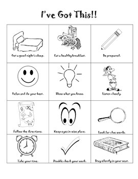 Preview of Testing Tips Handout/Coloring Page