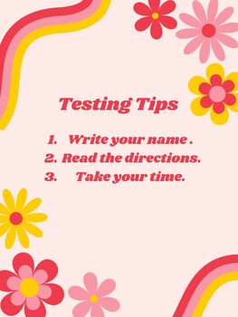 Preview of Testing Tips Poster