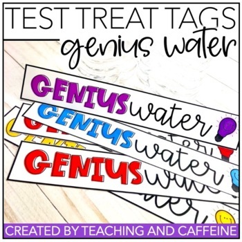 Preview of Test Motivation Treat Tags - Motivational Notes of Encouragement - Genius Water