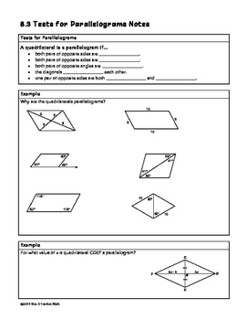 Tests for Parallelograms Lesson by Mrs E Teaches Math | TpT