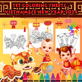 Tet coloring sheets - vietnamese new year 2024