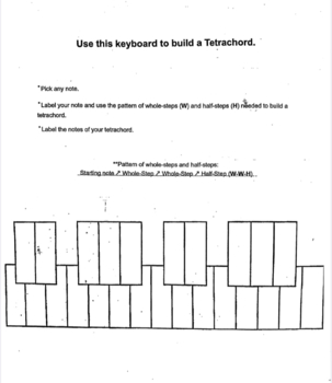 Preview of Tetrachord Worksheet