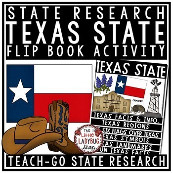 Preview of Texas History Research Flip Book: Texas Symbols & Regions of Texas Landmarks