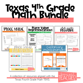 Preview of 4th Grade Math Activities TEKS Aligned Bundle