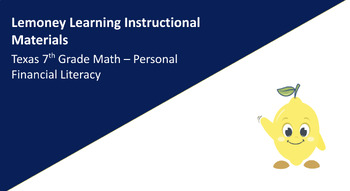 Preview of Texas 7th Grade Personal Financial Literacy Full-Unit Bundle (Math TEKS Aligned)