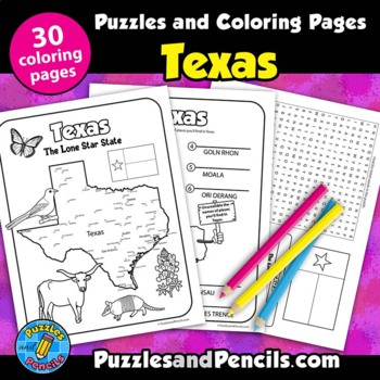 Preview of Texas Activity | Word Search Puzzle and Coloring Pages