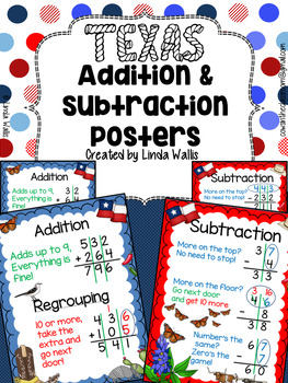 Preview of Texas Addition & Subtraction Poem Posters