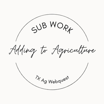 Preview of Texas Agriculture Webquest - GREAT FOR SUB WORK