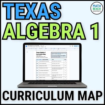 Preview of Texas Algebra 1 Curriculum Map with TEKS Alignment