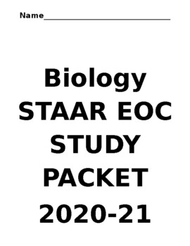 Preview of Texas Biology STAAR Review Packet with sample questions (2nd edition)