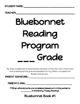 Preview of Texas Bluebonnet Reading Response Packet