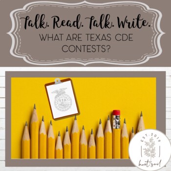 Preview of Texas CDE - Talk Read Talk Write