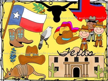 Preview of Texas Color Clip Art - Including State Symbols  - Personal and Commercial use
