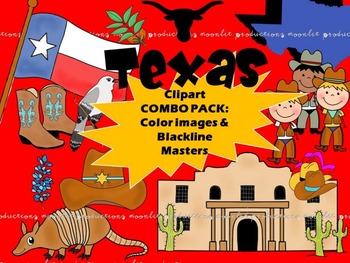 Preview of Texas Color Clip Art COMBO Pack  - Personal and Commercial use