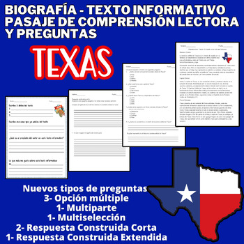 Preview of Texas- Comprensión lectora de texto informativo- Spanish Reading Comprehension