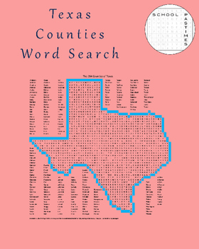 Preview of Texas County Word Search