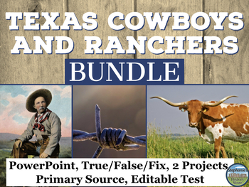 Preview of Texas Cowboys and Cattle Ranching BUNDLE