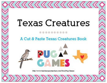 Preview of Texas Creatures: A Kindergarten Texas Animal Symbols Cut & Paste Book