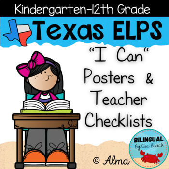 Preview of Texas ELPS "I Can" Posters and Teacher Checklists
