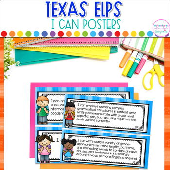 Preview of Texas ELPS  I Can Posters - Standards Based Grading - I Can Statements Posters