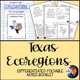Texas Ecoregions Differentiated Foldable Notes Booklet Mid