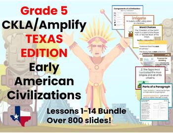 Preview of Texas Edition Early American Civilizations Unit 3  Lessons 1-14 Bundle CKLA