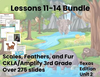 Preview of Texas Edition Scales, Feathers & Fur Unir 2 3rd Grade  Lessons 11-14 CKLA