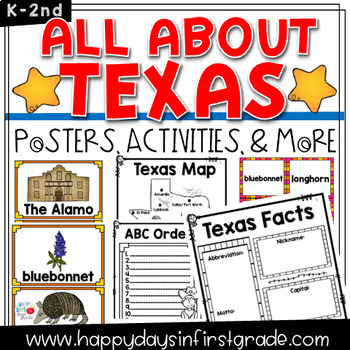 Preview of All About Texas Unit- Texas Facts and Symbols- Kindergarten/1st/2nd Grade