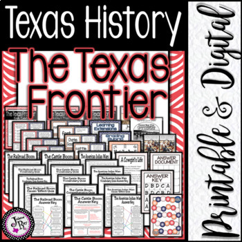 Preview of Texas History / Texas Frontier / Unit 9 / Printable & Digital