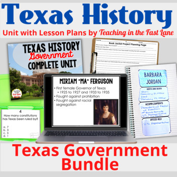 Preview of Texas Government Activities and Lesson Plans - Texas History - TX Government