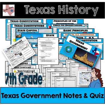 Preview of Texas History - Texas Government Notes & Quiz/Test 
