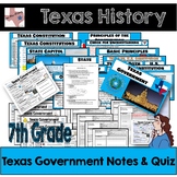 Texas History - Texas Government Notes & Quiz/Test 