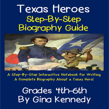 Preview of Texas Writing Project, Biography on Texas Heroes: Step-By-Step Guide