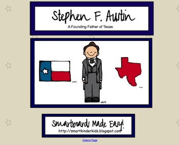 Preview of Texas Heroes - Stephen F. Austin - For Smartboard