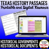Texas Historical Documents & Government Reading Comprehens