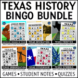 Texas History Bingo Games and Activities Bundle