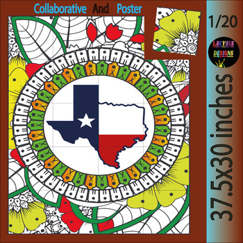 Preview of Texas History Collaborative Coloring Sheets and Timeline / Activities