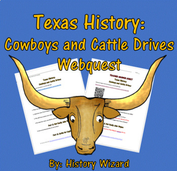 Preview of Texas History: Cowboys and Cattle Drives Webquest