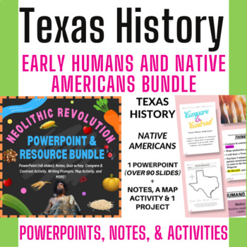 Preview of Texas History Early Humans and Native Americans PowerPoint, Notes and Activities