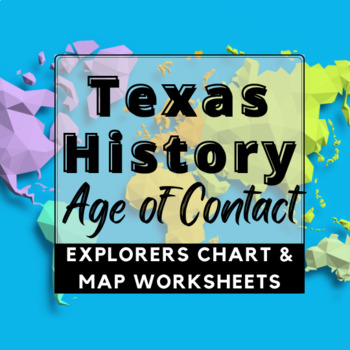 Preview of Texas History European Exploration Research Chart And Map Activity