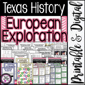 Preview of Texas History / European Exploration / Unit 4 / Printable & Digital
