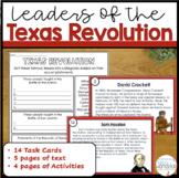 Texas History Leaders of the Texas Revolution Activities a