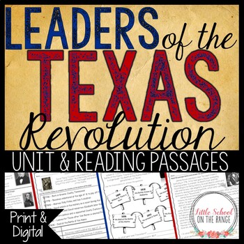 Preview of Texas History | Leaders of the Texas Revolution | Print and Digital