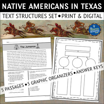 Preview of Texas History Native Americans Text Structures Reading Passages Bundle