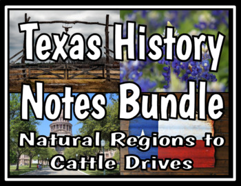 Preview of Texas History Notes Bundle