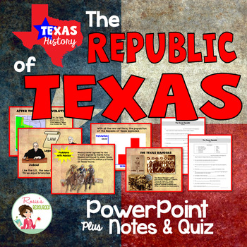 Preview of Texas History - Republic of Texas - PowerPoint, Notes and Quiz