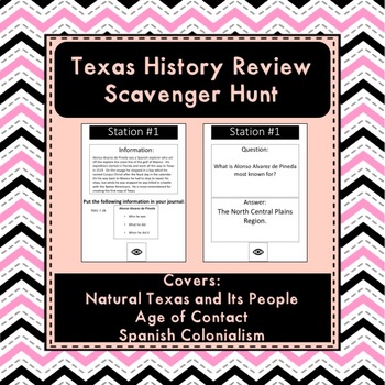 Preview of Texas History Review Scavenger Hunt (Units 1 2 and 3)